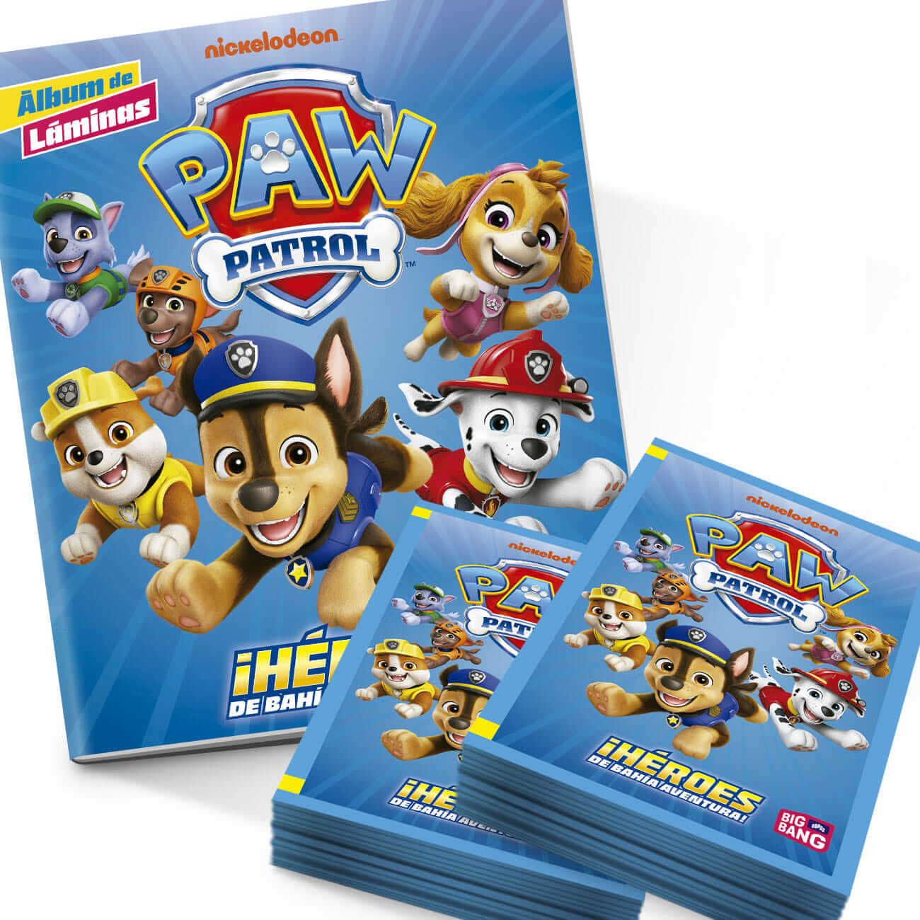 Pack Álbum + 50 sobres Paw Patrol - Héroes de Bahía Aventura