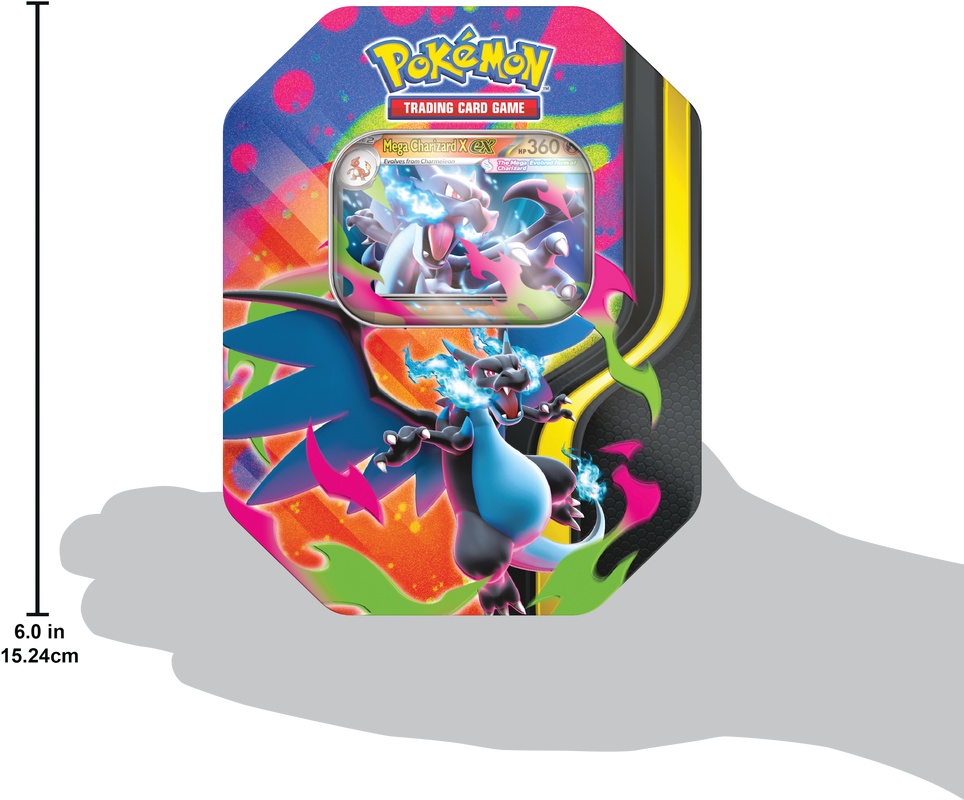 Mega Charizard Tin – contenido