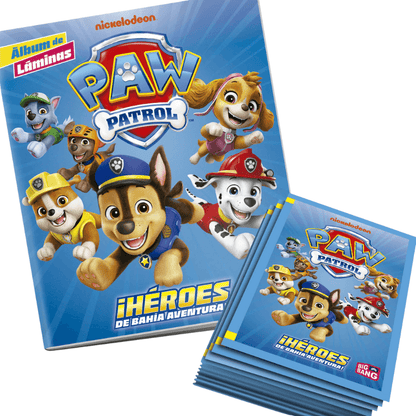 Pack Álbum + 25 sobres Paw Patrol - Héroes de Bahía Aventura