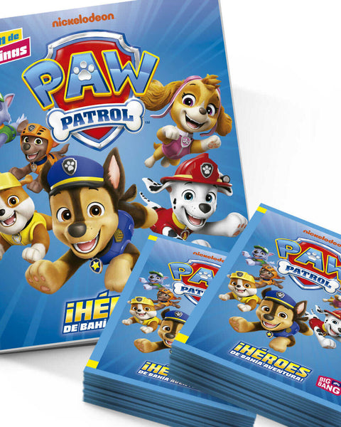 Pack Álbum + 50 sobres Paw Patrol - Héroes de Bahía Aventura